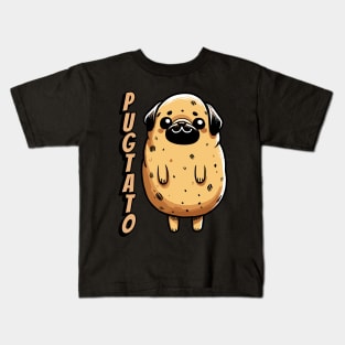 Pugtato Couch Potato Pug Dog Kids T-Shirt